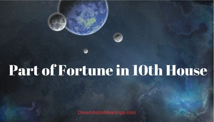 Part Of Fortune In 10th House Dream Astro Meanings